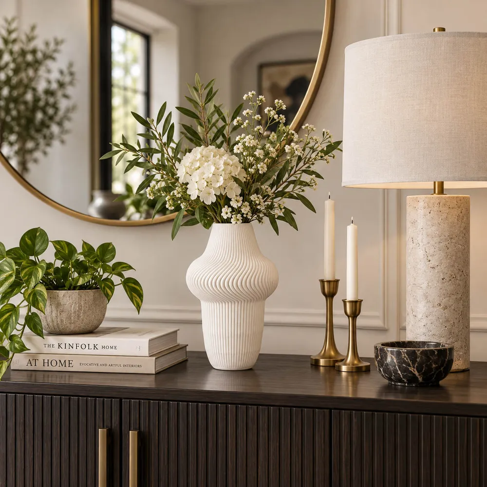 DEANFIELD IVORY VASE 10 (IN)