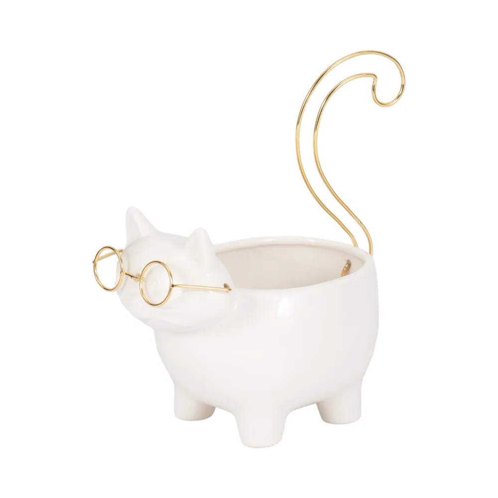 CARLINOAK WHITE TRINKET DISH 8 (IN)