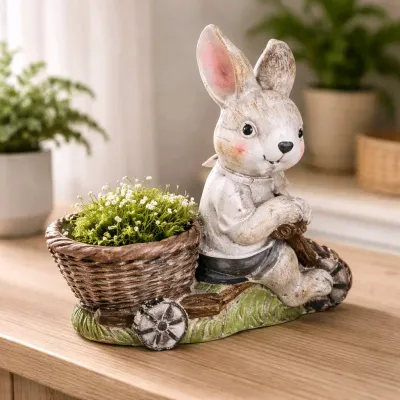 Bunny on Bike 15.5x7.5x15.5in