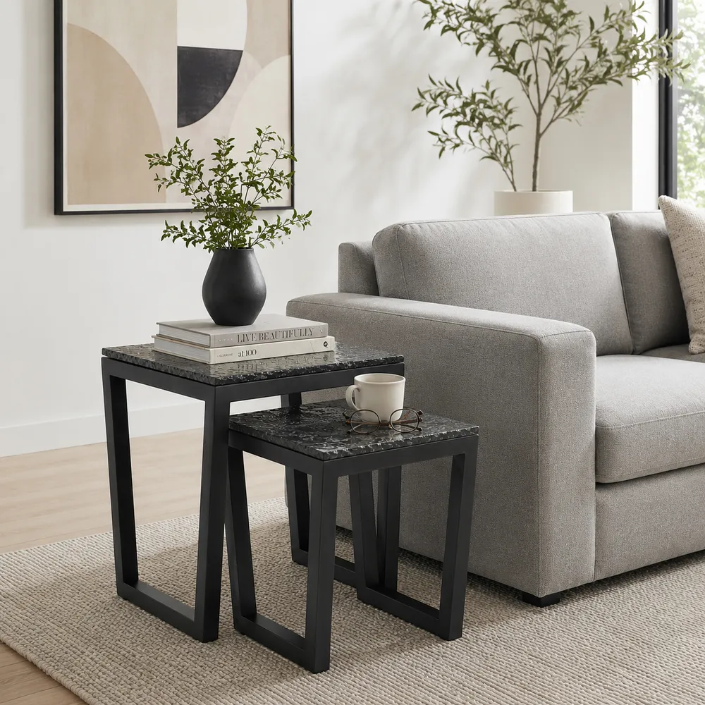 DRAKECLIFF SET OF 2 BLACK TABLE 23 (IN)