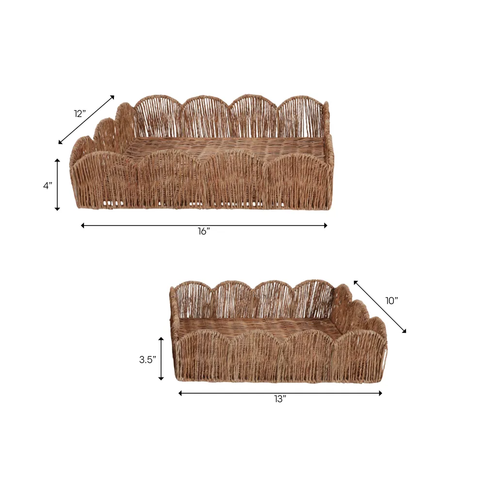 YATESGROVE SET OF 2 BROWN TRAY 4 (IN)