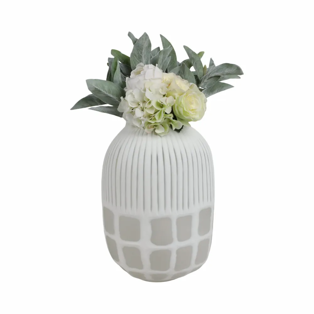 WOODSONWORTH WHITE GLASS VASE 16 (IN)