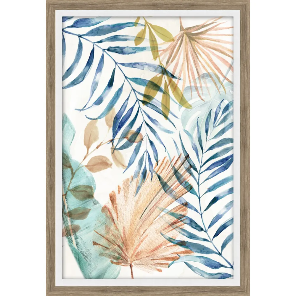 Gel Print with a White Liner in a Wood Natural Frame