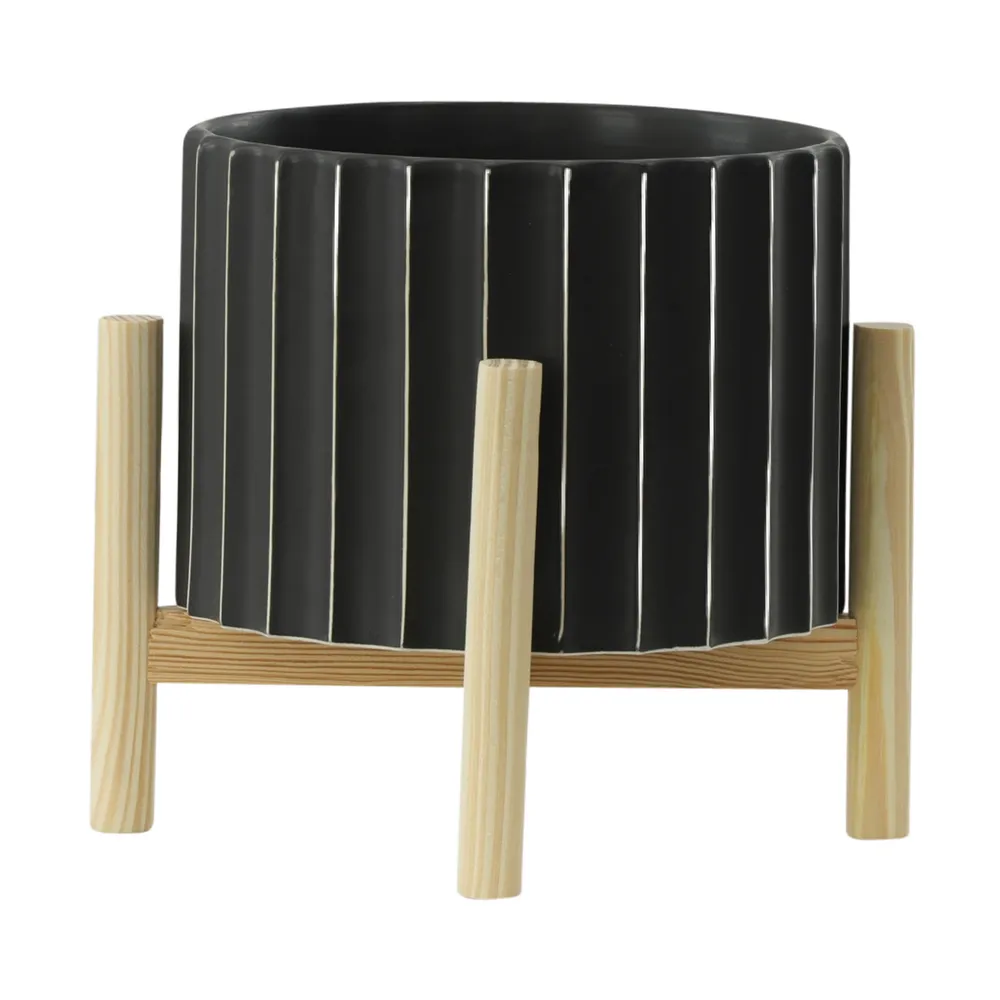 CLAXTONFIELD BLACK PLANTER 9 (IN)