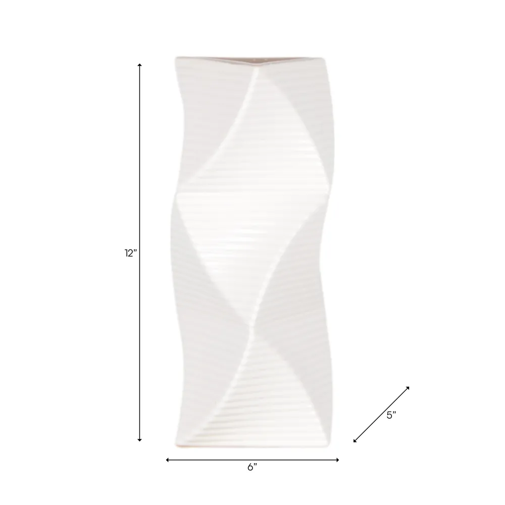 CASEYWAY WHITE VASE 12 (IN)