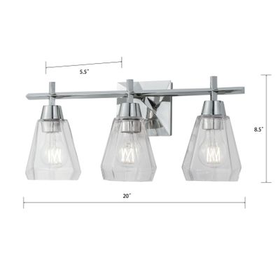 Arctic 20'' Wide 3-Light Vanity Light - Polished Nickel