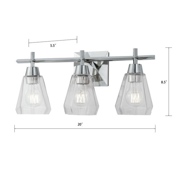 Arctic 20'' Wide 3-Light Vanity Light - Polished Nickel