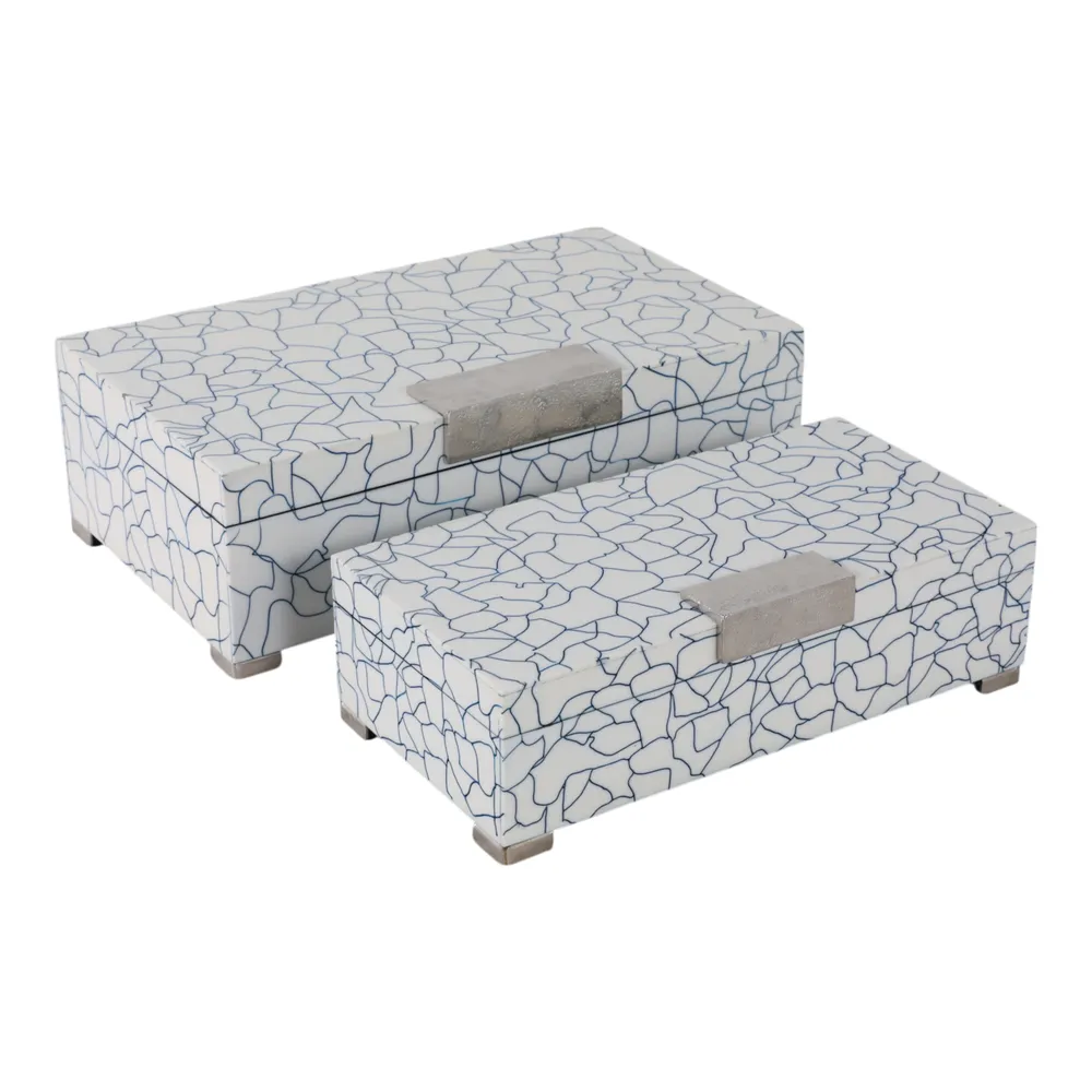 DEWEYFIELD SET OF 2 BLUE BOXES 5 (IN)