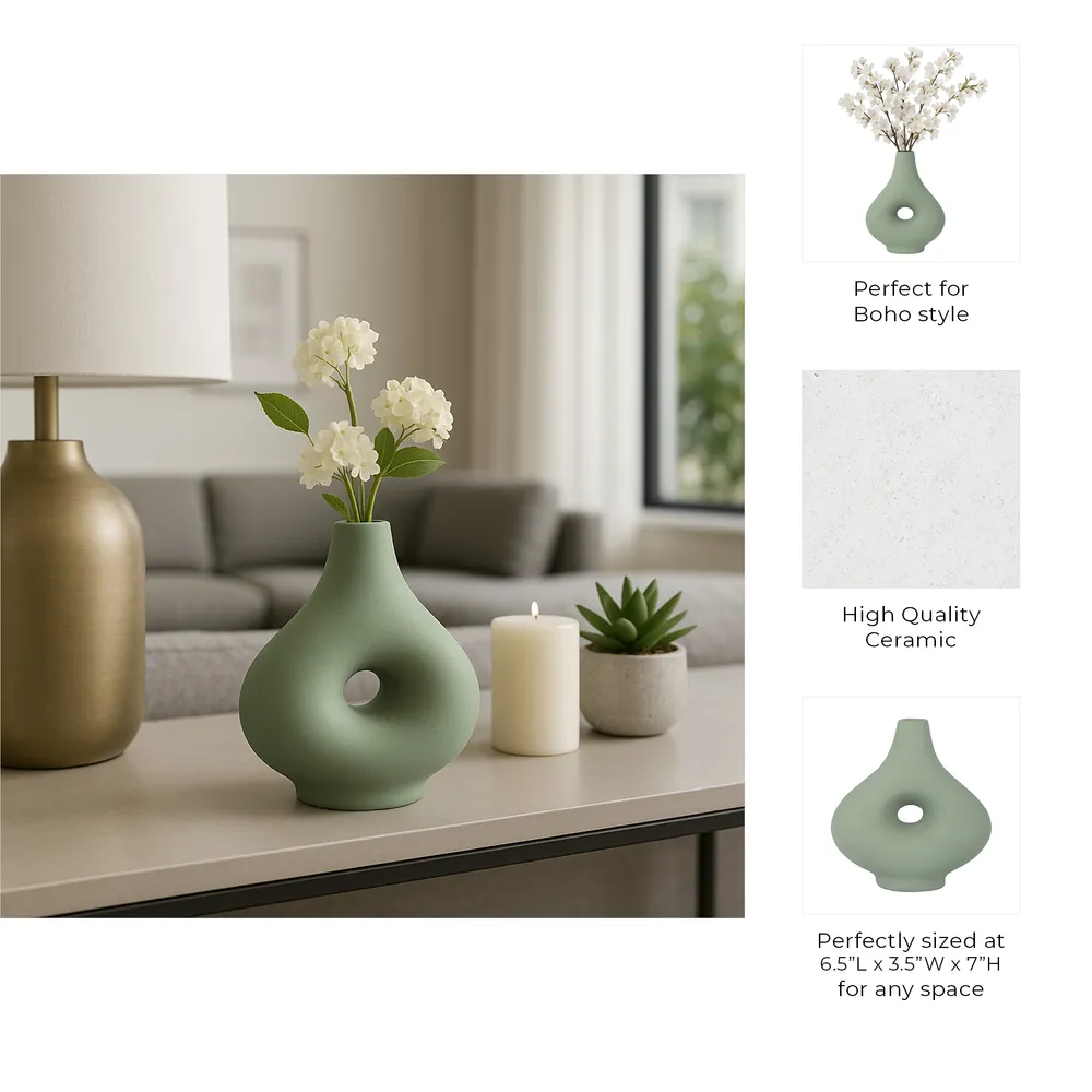 HORTONCROSS GREEN VASE 7 (IN)