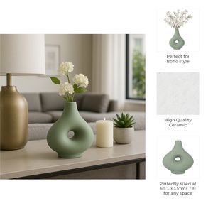HORTONCROSS GREEN VASE 7 (IN) 11