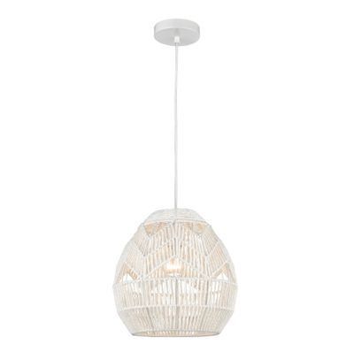 Boho 12″ Wide 1-Light Mini Pendant - White