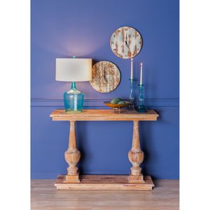 Wooden Roman Wall Clock - Weathered Blue 7
