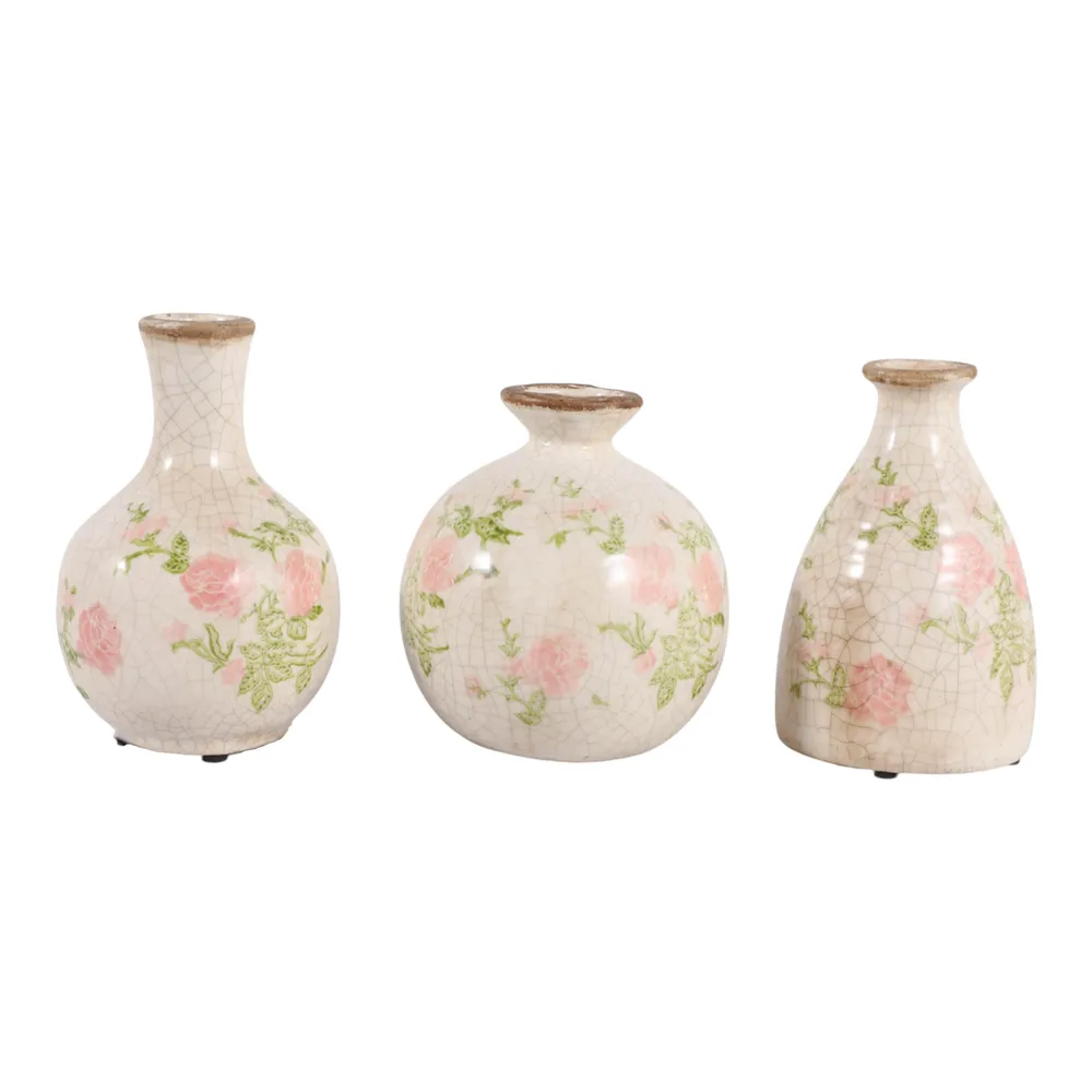 DAMIENLEY SET OF 3 PINK VASES 6 (IN)