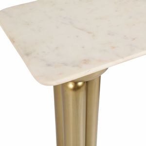 METAL, 42" MARBLE TOP CONSOLE, GOLD/WHITE 7