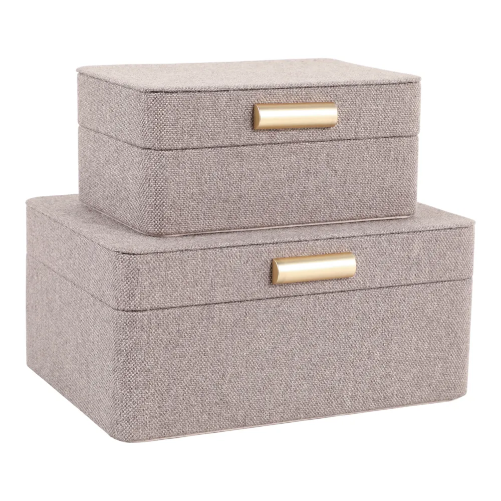 EVERTONPORT SET OF 2 BROWN BOXES 4 (IN)
