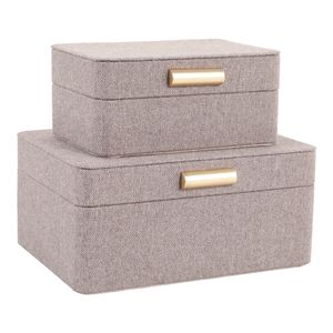 EVERTONPORT SET OF 2 BROWN BOXES 4 (IN) 1