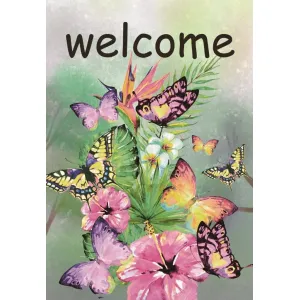 Butterfly Welcome Garden Flag 12in by 18in 1