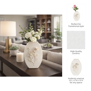 HAYESTON WHITE VASE 15 (IN) 10