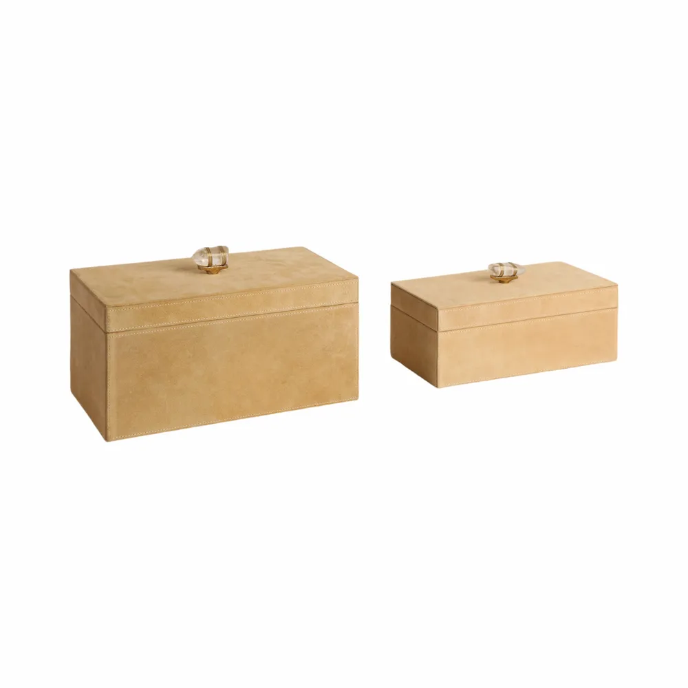 LAKEWICK SET OF 2 IVORY BOXES 6 (IN)