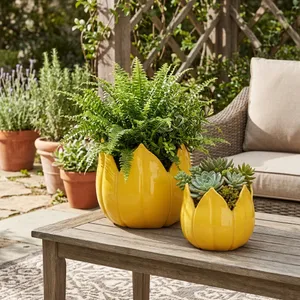 GENTRYWIND SET OF 2 YELLOW PLANTER 10 (IN) 2