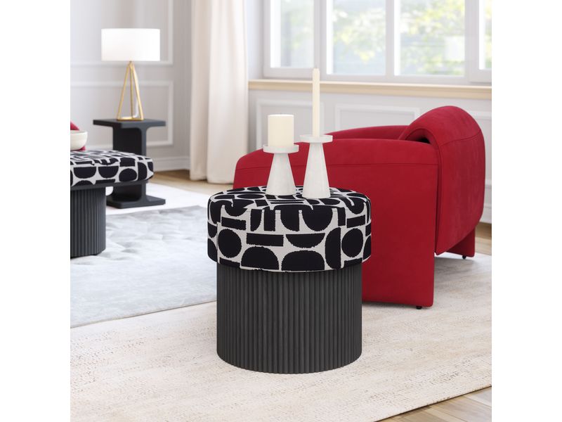 Boto Storage Ottoman Black & White 2