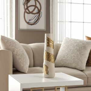 GREERWAY WHITE GLASS VASE 18 (IN) 2