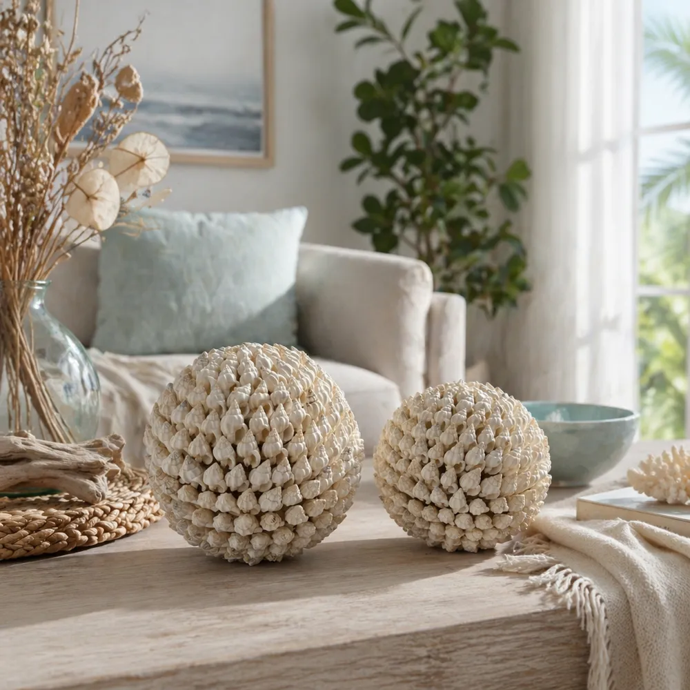 BREERIDGE SET OF 2 IVORY ORBS 5 (IN)