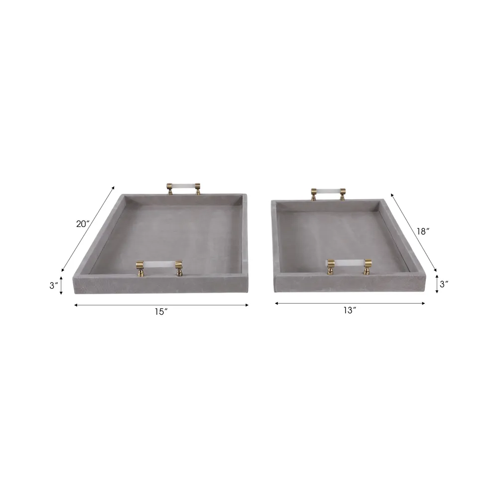 HARPERPORT SET OF 2 GRAY TRAY 3 (IN)