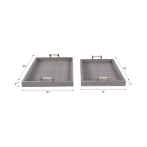 HARPERPORT SET OF 2 GRAY TRAY 3 (IN) 9