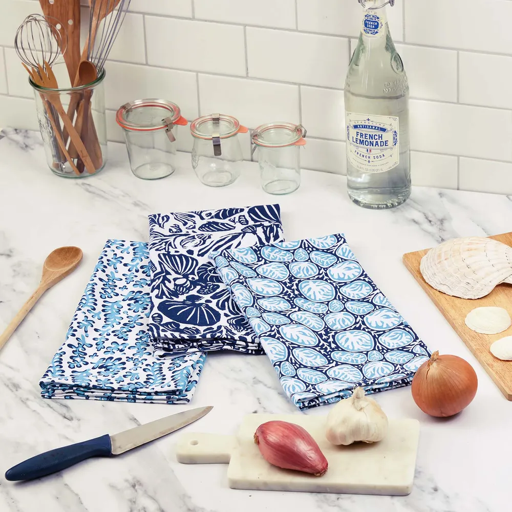 Sea Life Cotton Kitchen Towels (Set of 3)