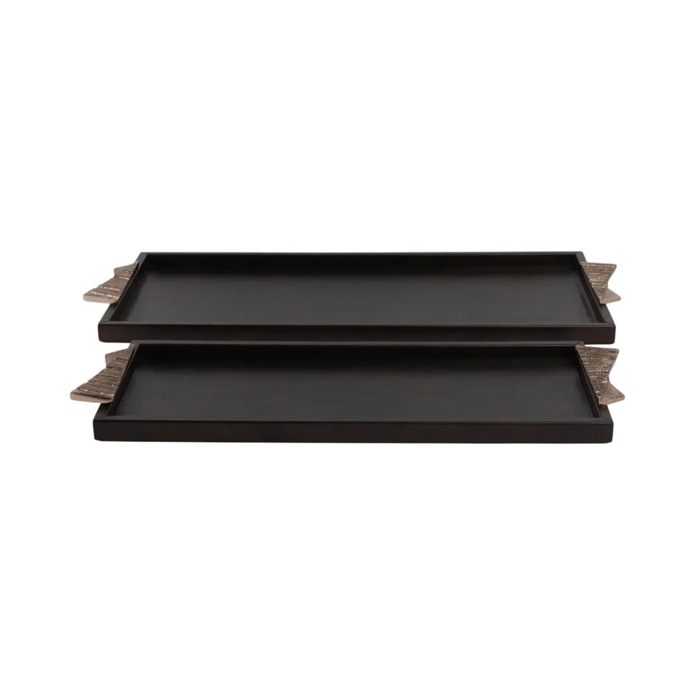 KIRBYTON SET OF 2 GRAY TRAY 1 (IN)