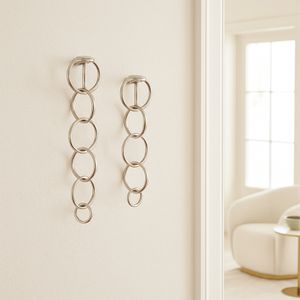 S/2 20/24" DAYTON METAL CHAIN WALL DECOR, SILVER 2