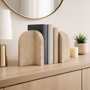 NORMAWORTH SET OF 2 TAN BOOKENDS 6 (IN) 2