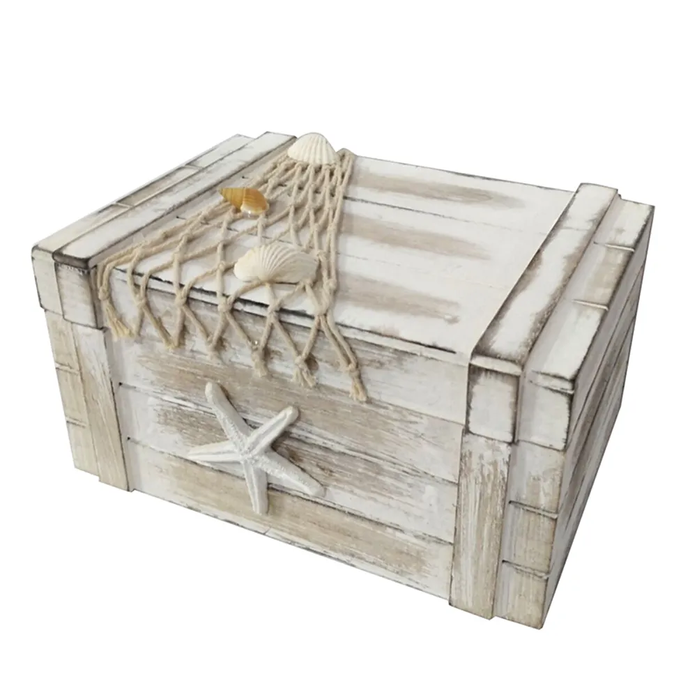 7" WHITE WASHED BOX W/SHELLS
