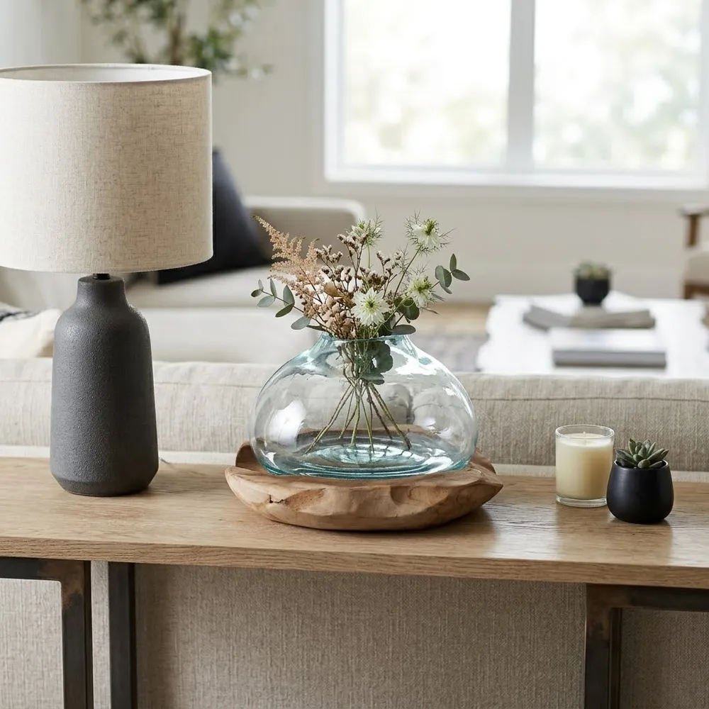 TIPTONWAY BROWN GLASS VASE 12 (IN)