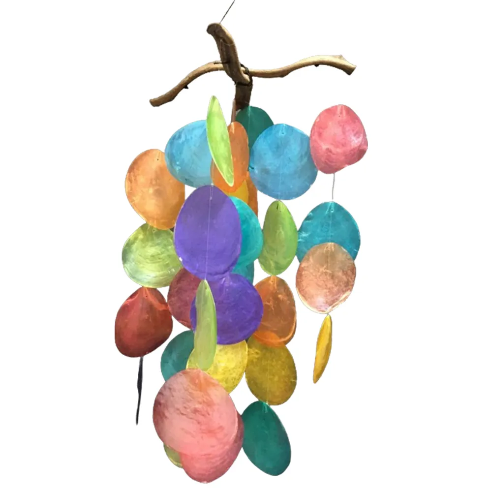 RAINBOW CROSS CAPIZ WINDCHIME