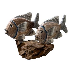 10-1/2" FISH FAMILY OF 2 ON DRIFTWOOD 1
