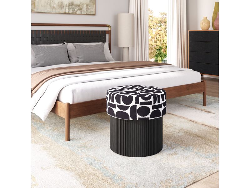 Boto Storage Ottoman Black & White 10