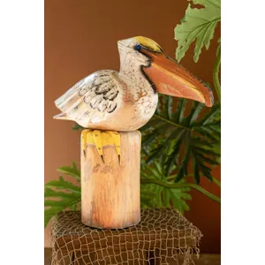 Carved Wood Pelican On A Piling 2