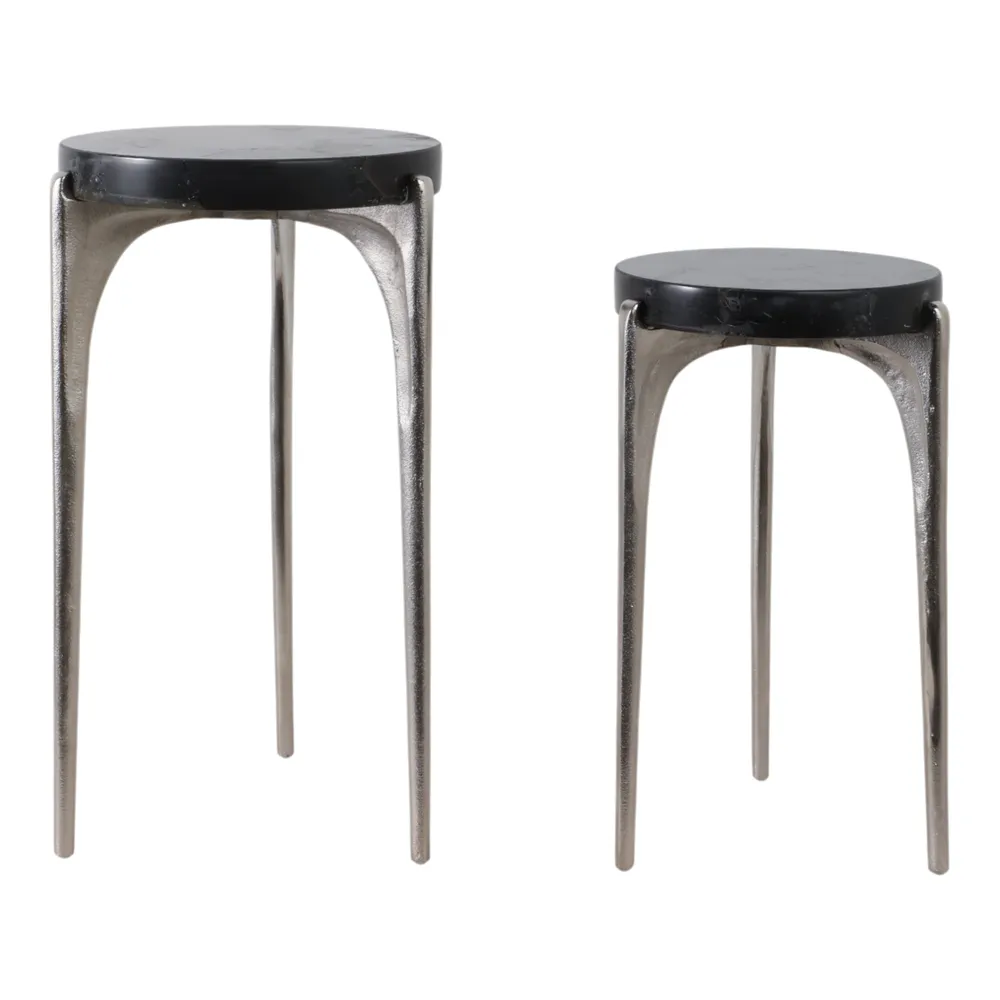 HAXTONSHAW SET OF 2 SILVER TABLE 24 (IN)