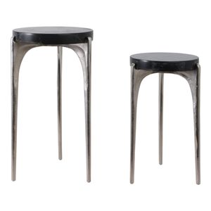 HAXTONSHAW SET OF 2 SILVER TABLE 24 (IN) 1