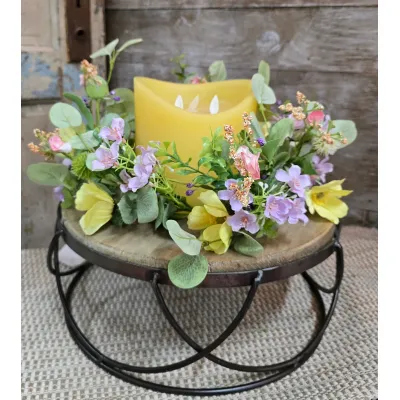 Buttercup Wildflowers 6.5in Candle Ring