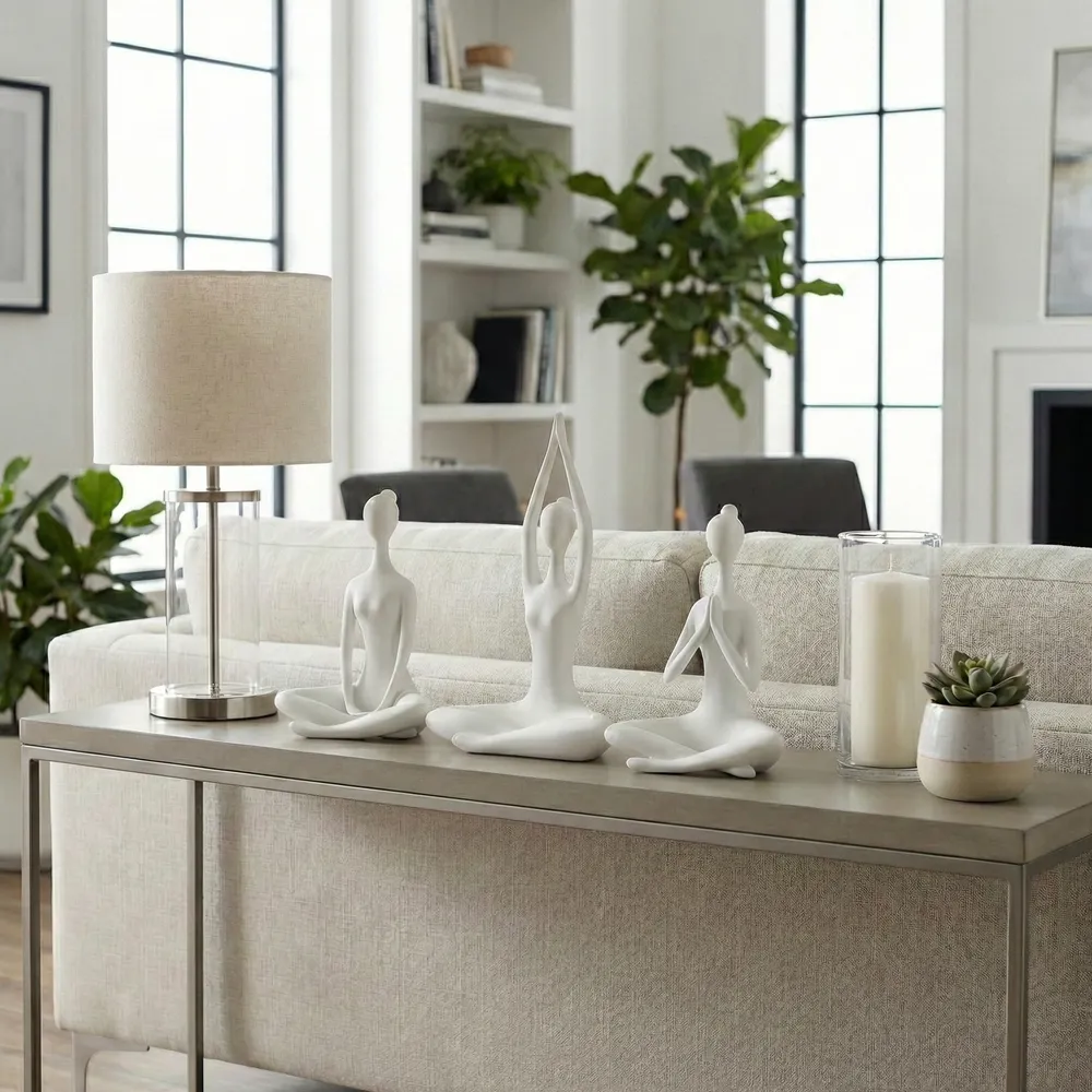HUNTERHAM SET OF 3 WHITE DECOR 10 (IN)