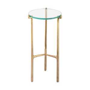 Bump Out Accent Table - Aged Brass 2