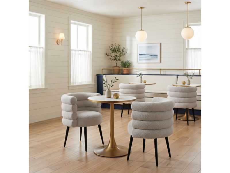 Bite Bistro Table Beige & Gold 8