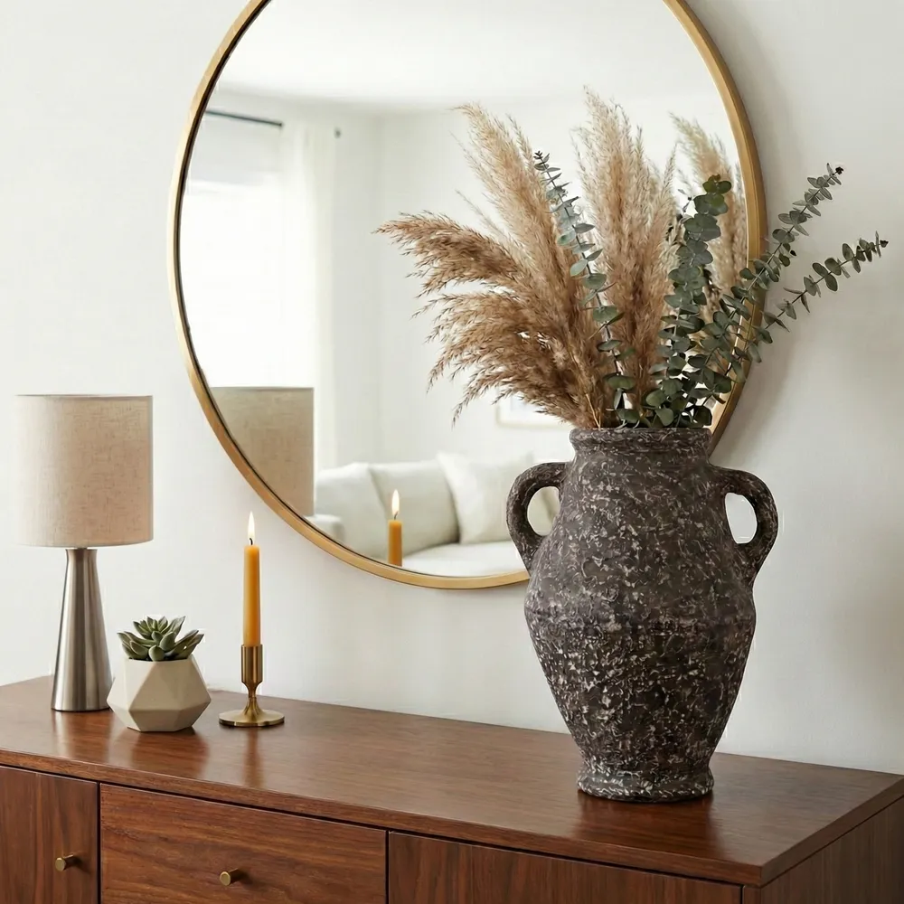 NATESTONE BROWN VASE 24 (IN)