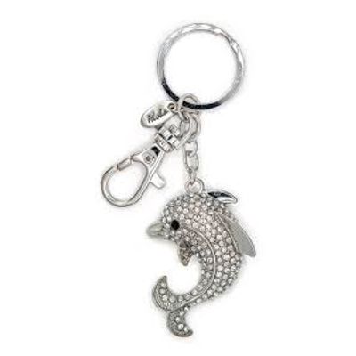 BAMBOO & CHROME KEYCHAIN - DOLPHIN