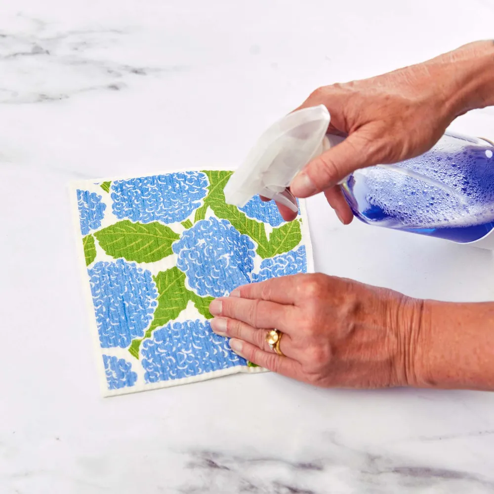 Blue Hydrangea blu Eco Sponge Cloths (Set of 2)