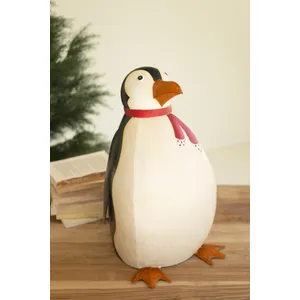 Large Painted Metal Penguin 1