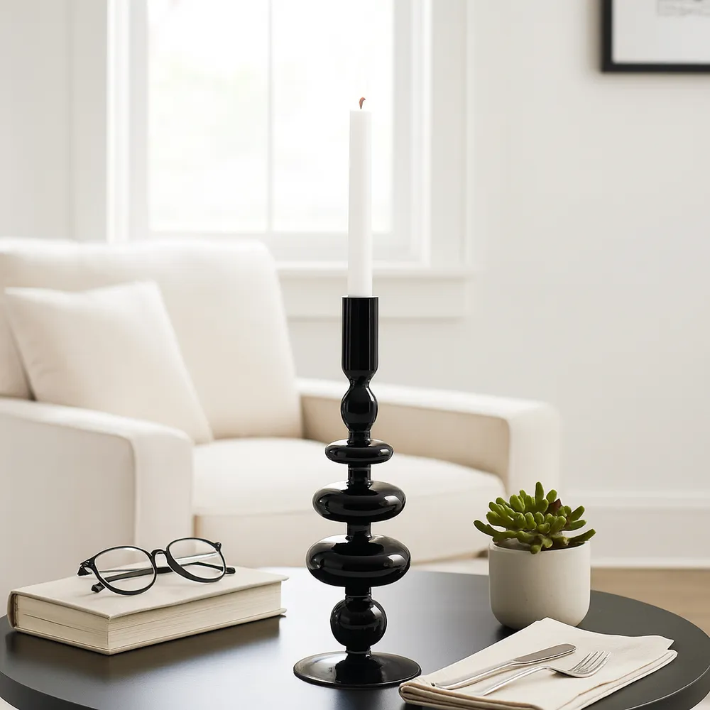 ELLENLAND BLACK CANDLE HOLDER 11 (IN)